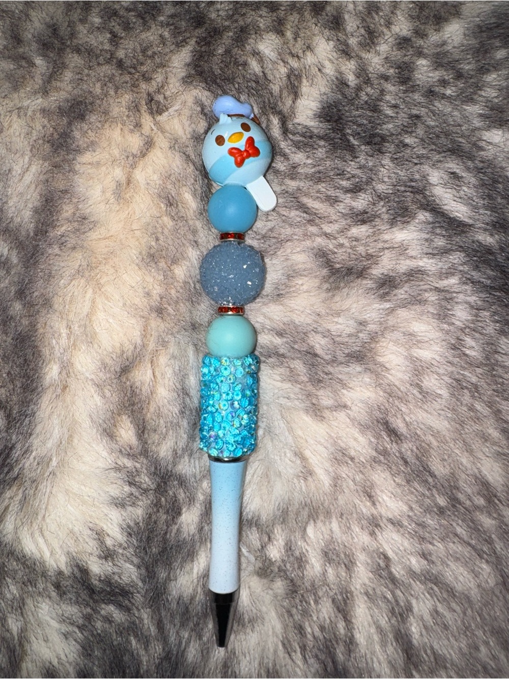 Donald Doorable Blue Beaded Pen with Cute Character Top